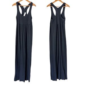 NWT Standard James Perse Charcoal Razorback Cotton Maxi Dress, 3 Large
